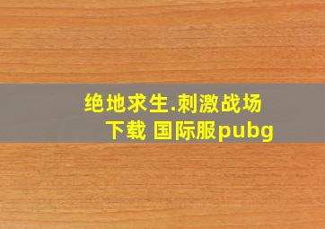 绝地求生.刺激战场下载 国际服pubg